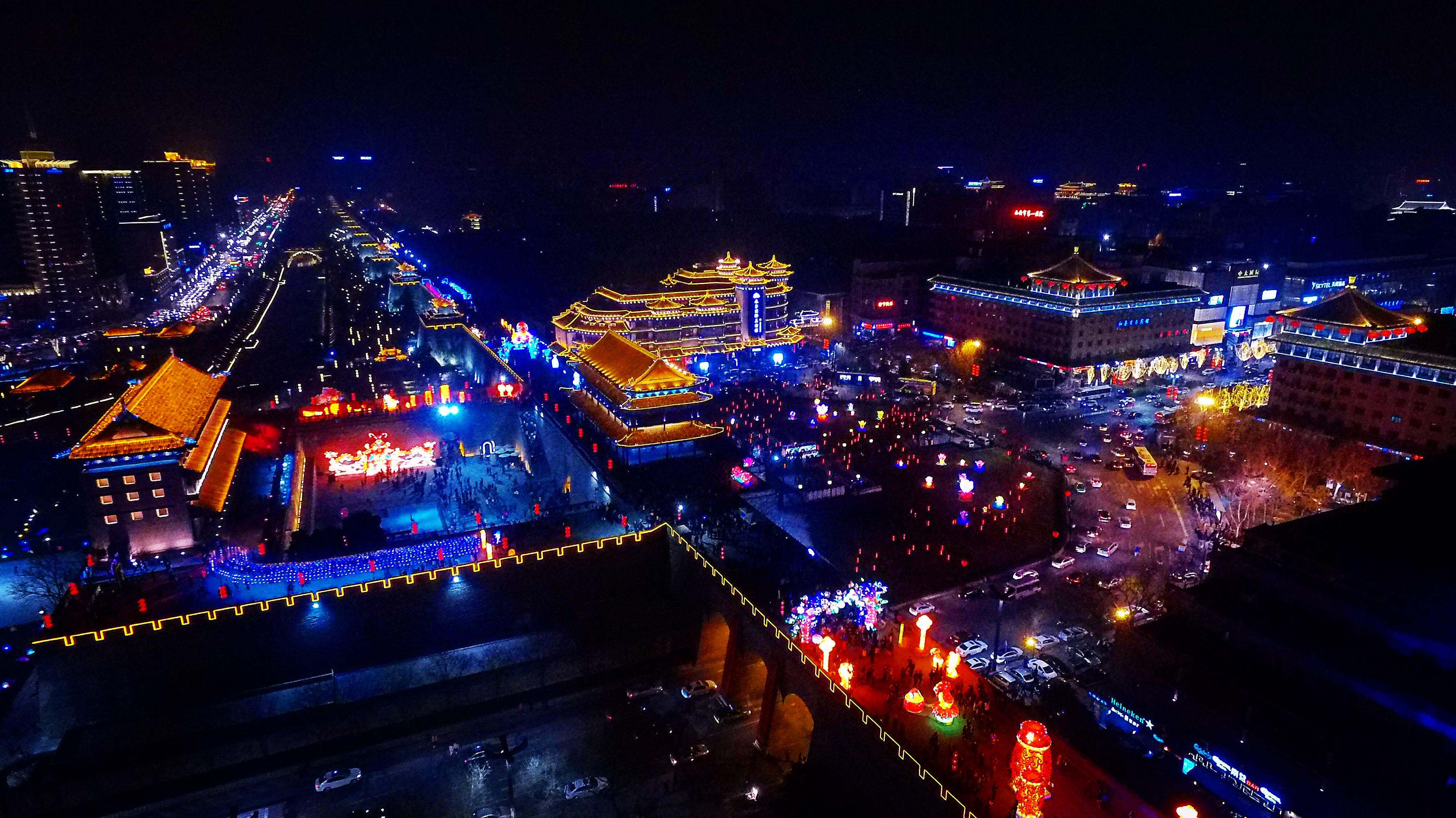 西安2021春节夜景图片